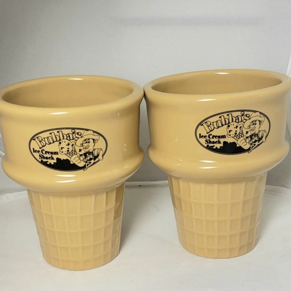 unbranded Dining Bubbas Ice Cream Shack Ceramic Ice Cream Cones